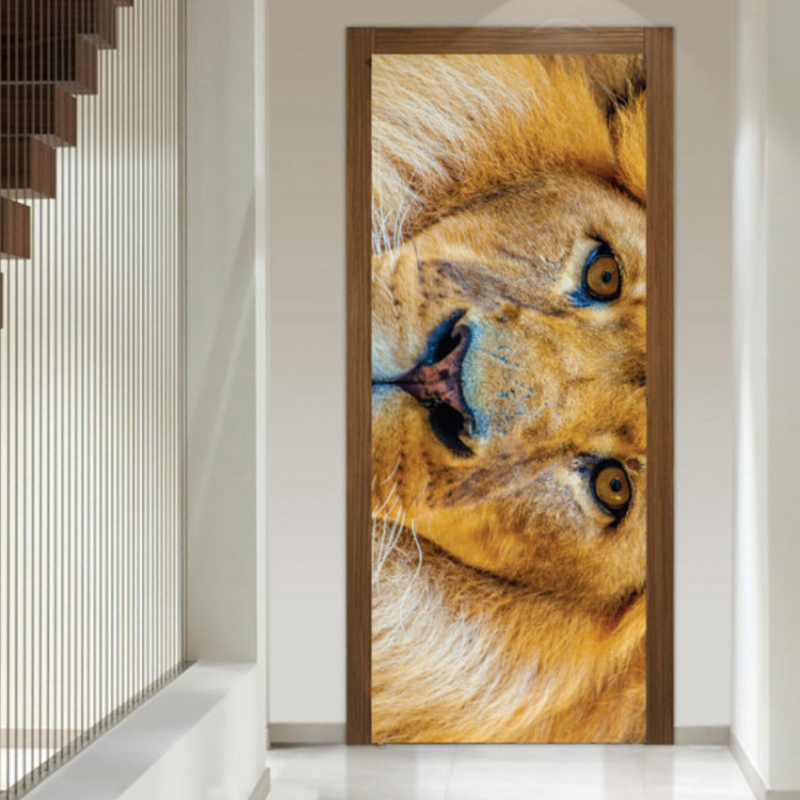 Αυτοκόλλητο πόρτας με ζώα με Λιοντάρι 2